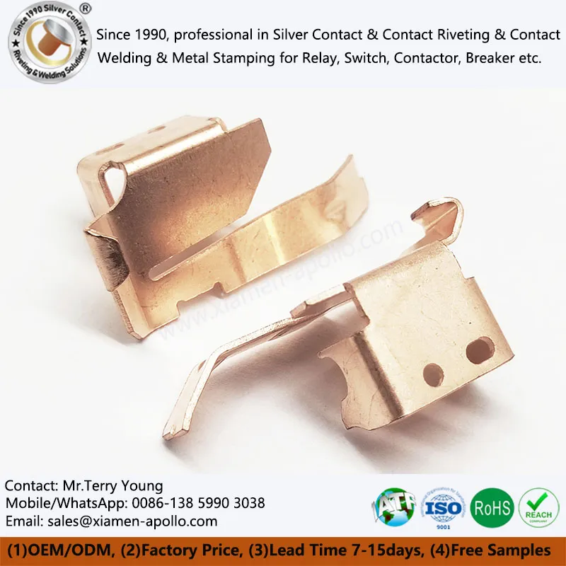 Kopar stimplun vor tengiliðir fyrir rafmagnsrofa