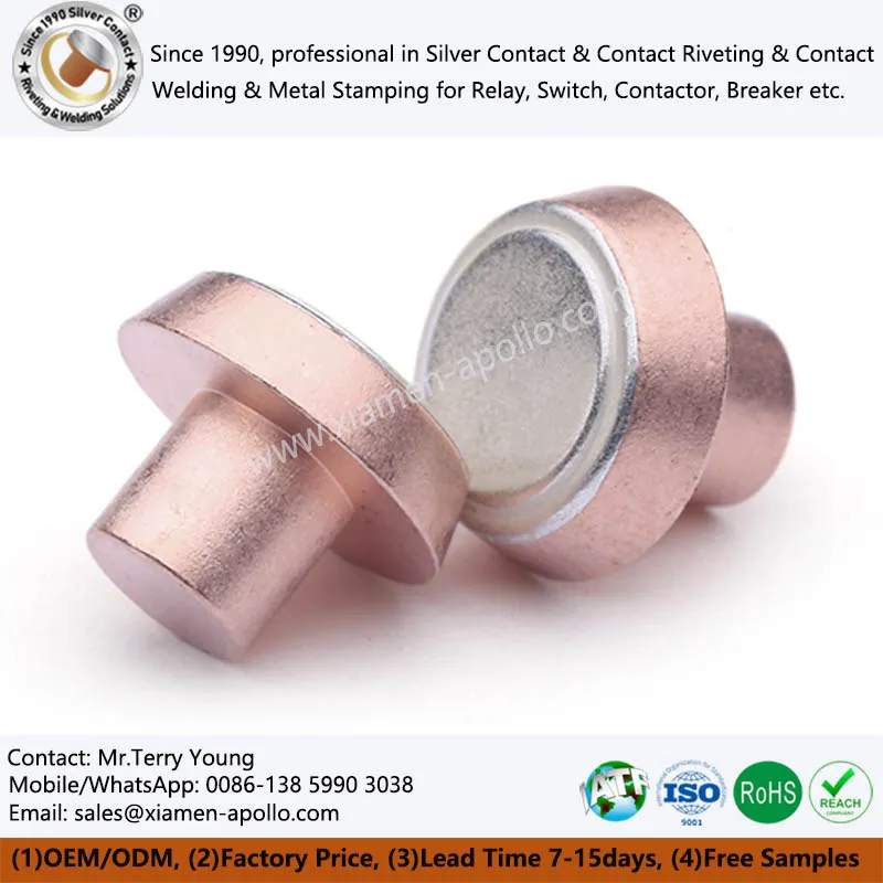 Bimetal snertingar hnoðir fyrir segulmagnaðir gengi