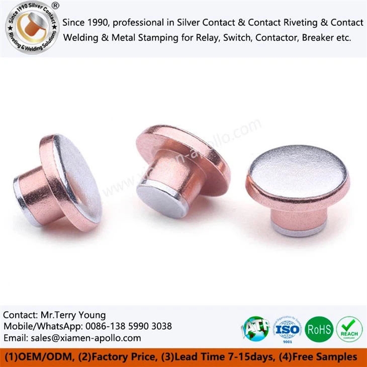 Tri-metal Electrical Contact Rivet
