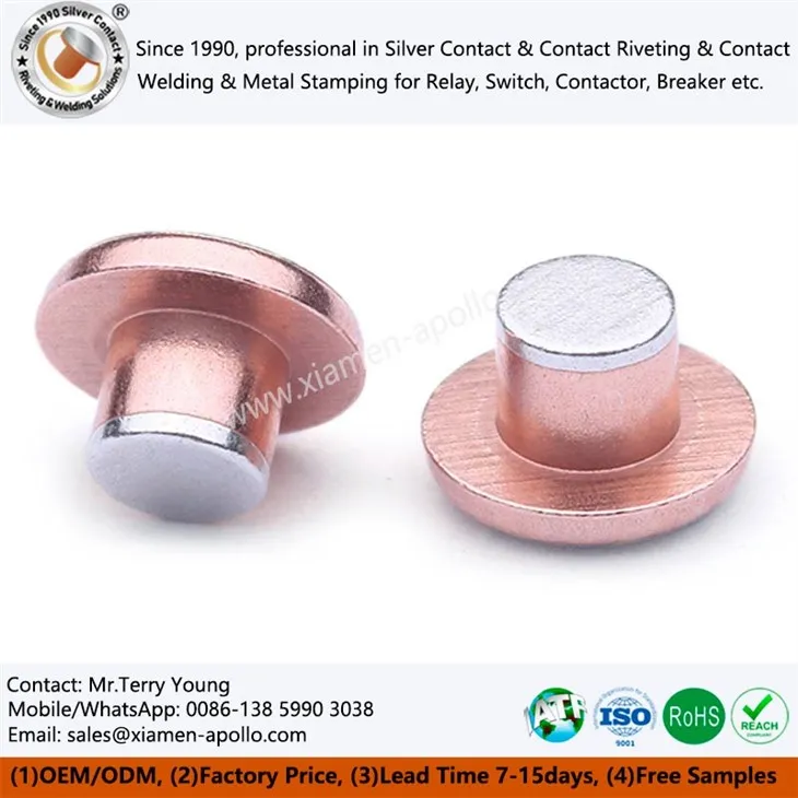 Trimetal Silver Rivet rafmagns tengiliði